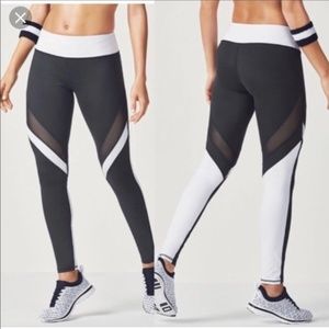 Salar powerhold mesh leggings black and white